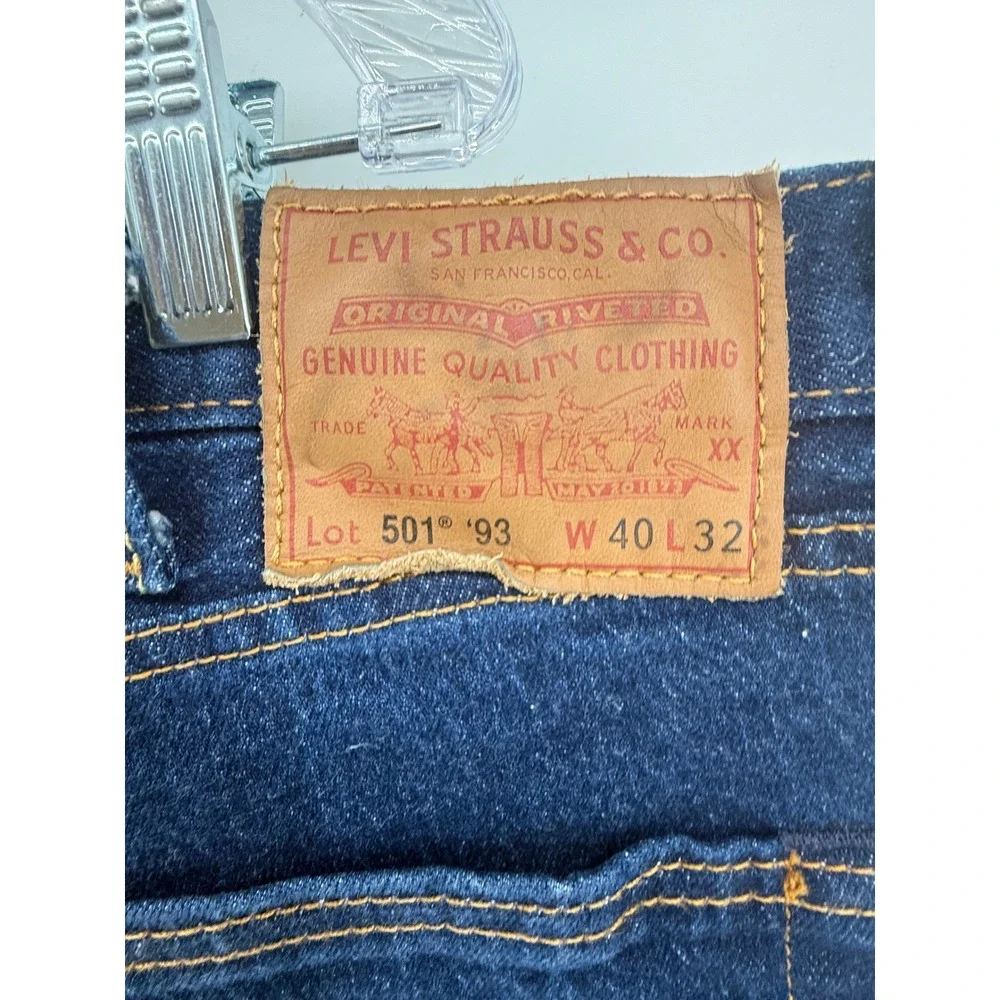 Levi Strauss Co Big E Red Tab 501 93 Mens Dark Wash Button‎ Fly Jeans W40 L32